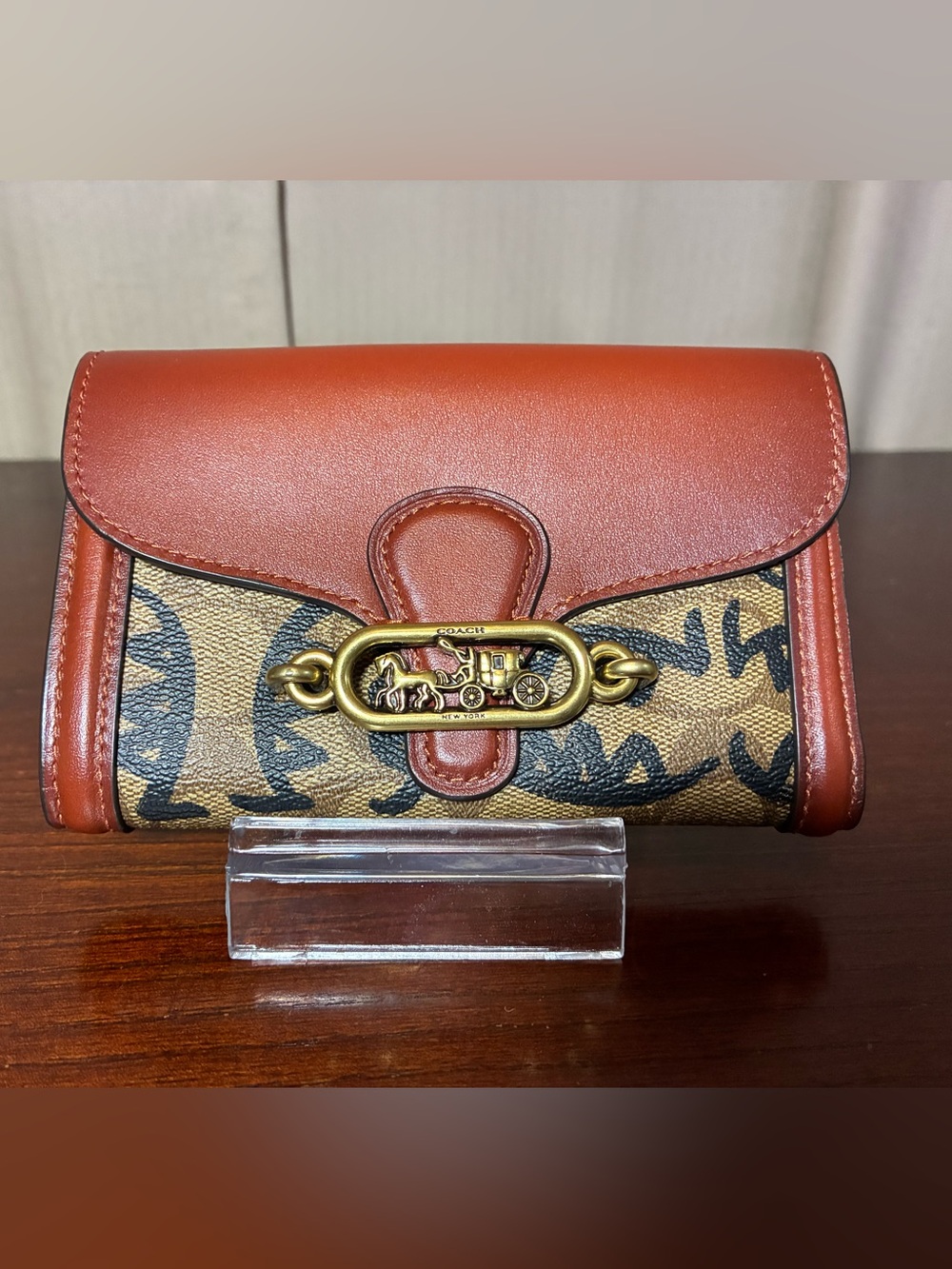 Coach X Guang Wu Leather and Signature Canvas Wallet